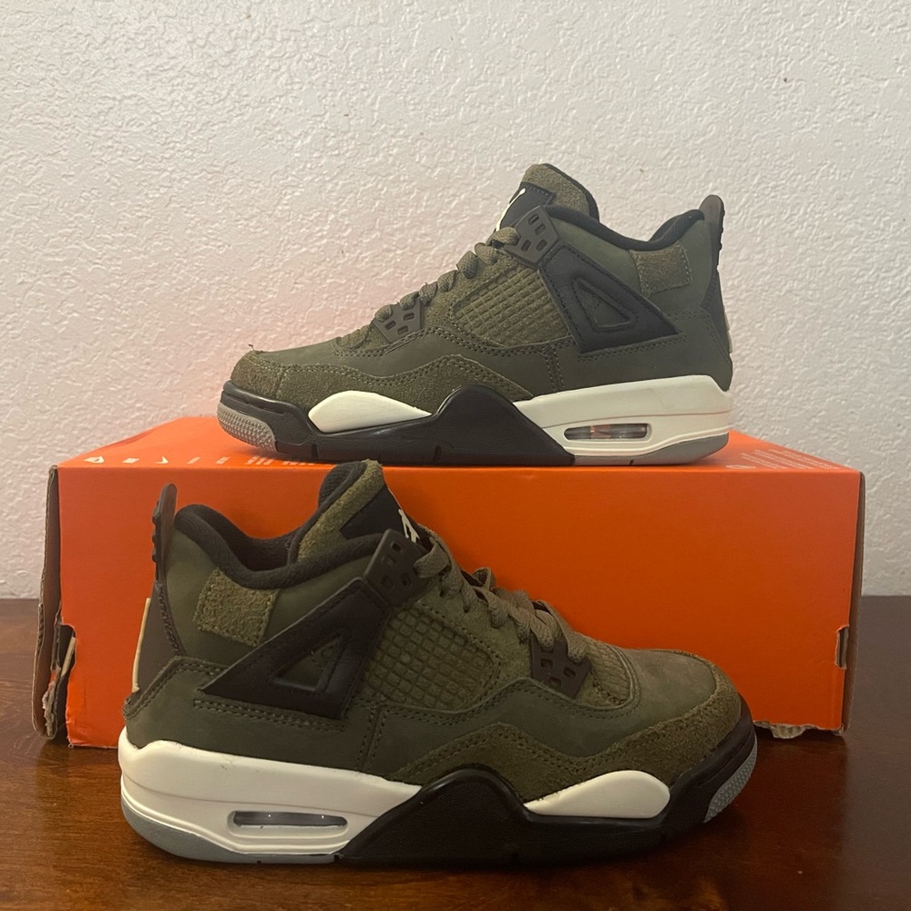 Air Jordan 4 Retro SE Craft GS 'Olive' FB9928-200 Size 4Y Women's Size 5.5